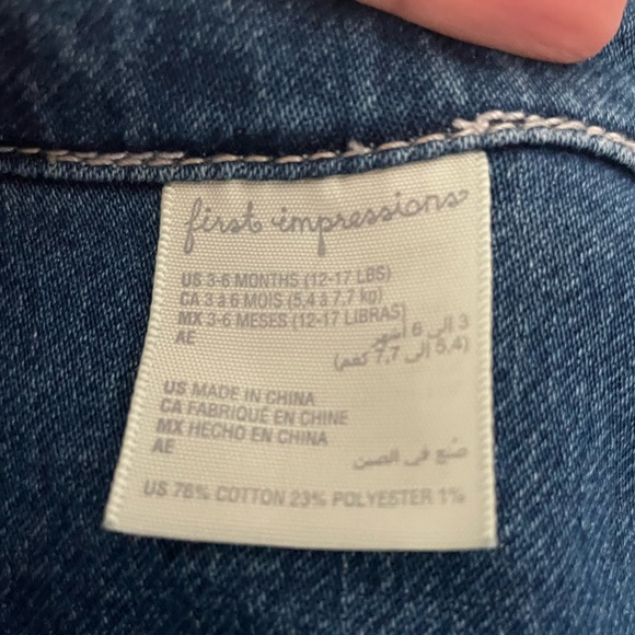 First Impressions Denim blue jacket, size 3-6m - Picture 4 of 5